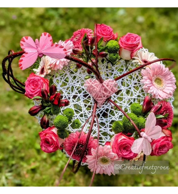 Frame boeket butterfly wit