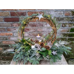 Kerststuk Ster - Zilver