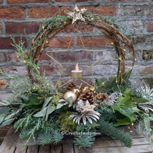 Kerststuk Ster - Goud