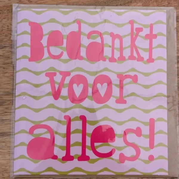 Kaartje - Bedankt voor alles