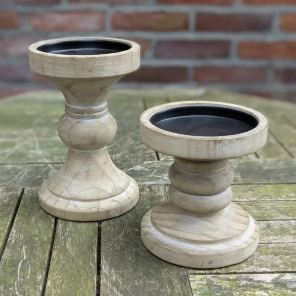 Kandelaar Hout naturel 18,5cm
