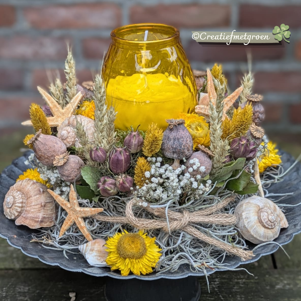 Citronellakaars in Geel Glas - Afbeelding 3