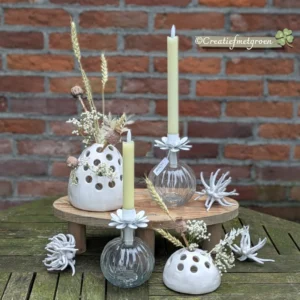 Flesje met Bloem Kaarsenhouder - Afbeelding 4
