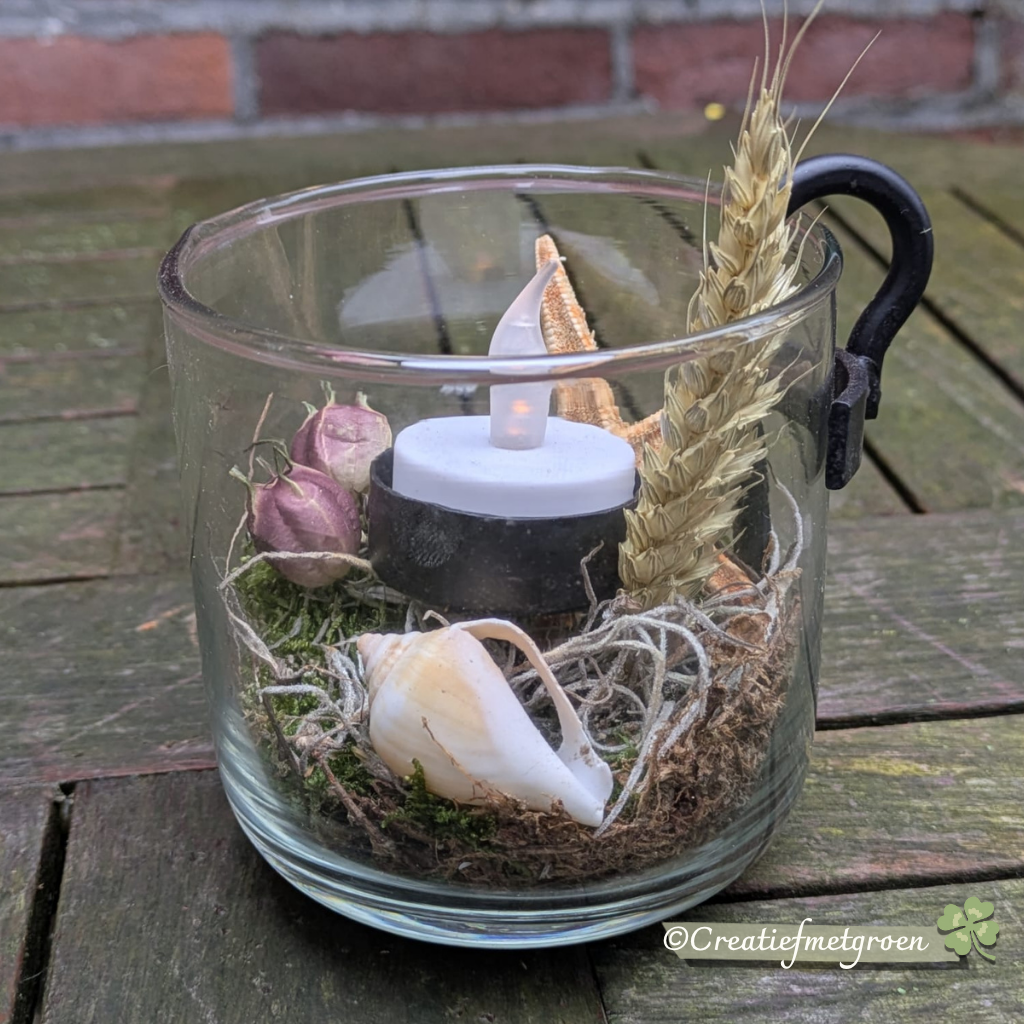 Glas met Waxinelichthouder - Afbeelding 2