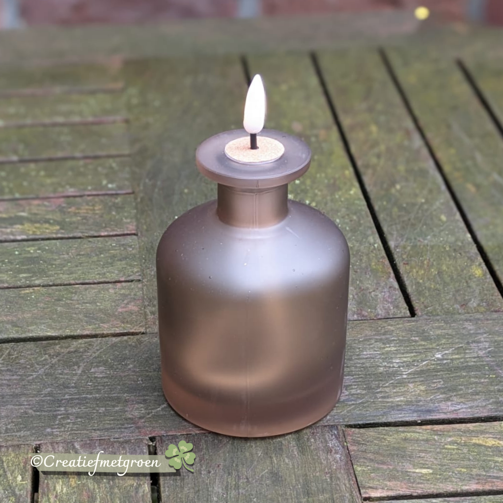 Kaarsenhouder Fles Taupe - Afbeelding 1