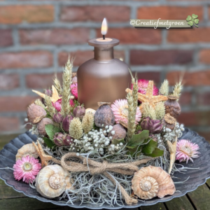 Kaarsenhouder Fles Taupe - Afbeelding 2