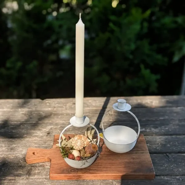 Kaarsenhouder Bowl – Landelijk Wit