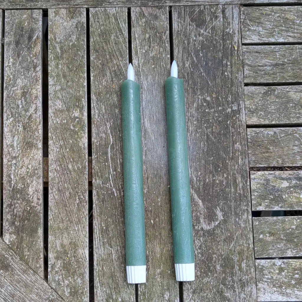 LED Dinerkaarsen Set Olijfgroen