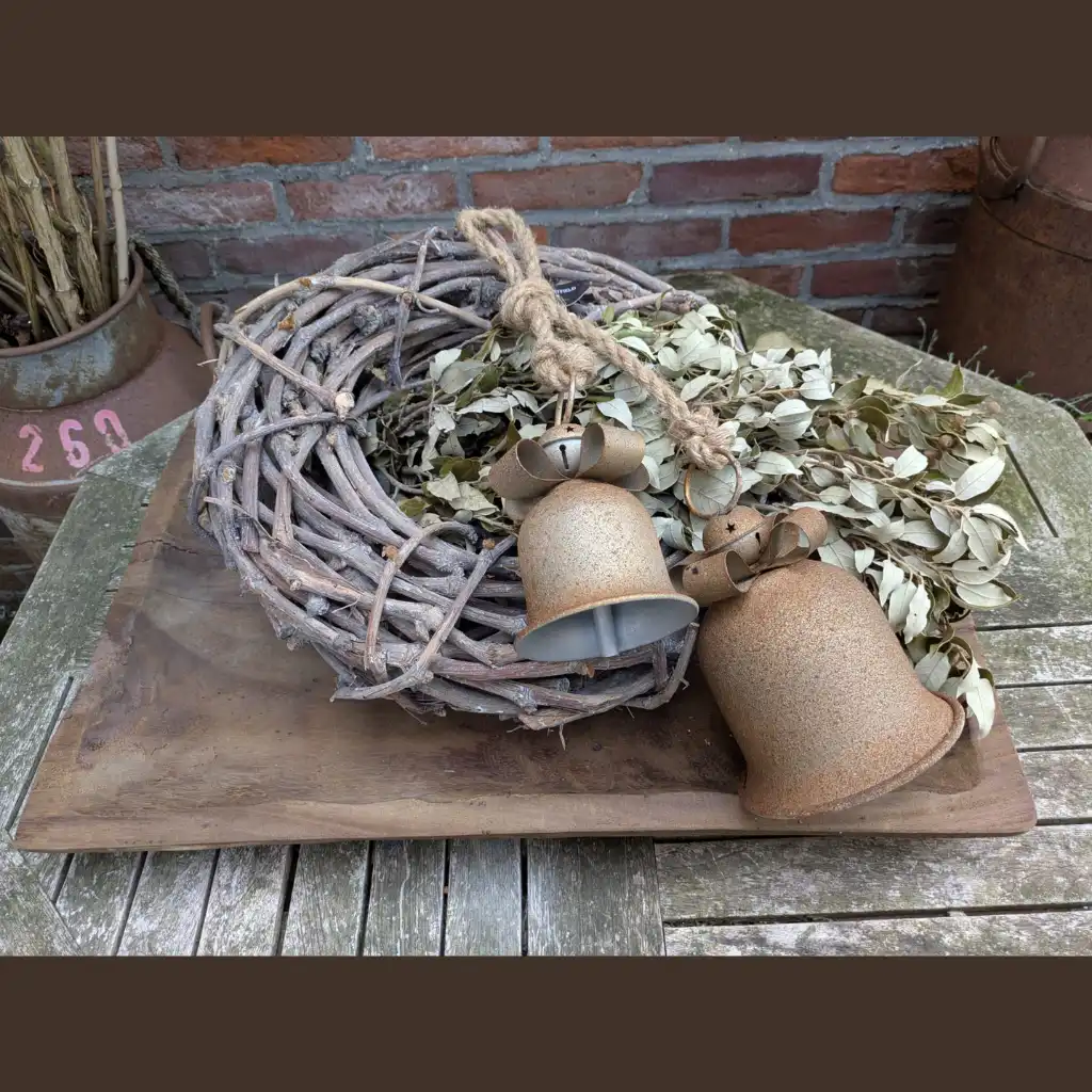 Landelijke dubbele bellenhanger - roestlook