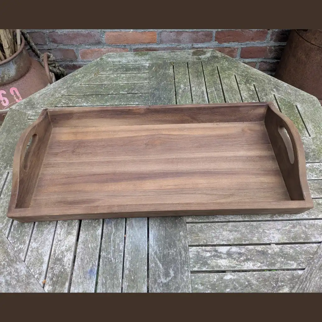 Houten Decoratietray met Handgrepen – 60×30