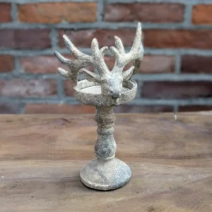 Landelijke kandelaar met hert - 22cm - Afbeelding 2